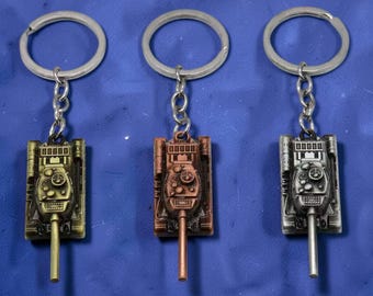 Tank Keychain, Metal Military Vehicle Key Ring, Army Style Bag Charm, Mens Car Key Holder, Unique Gift for Him