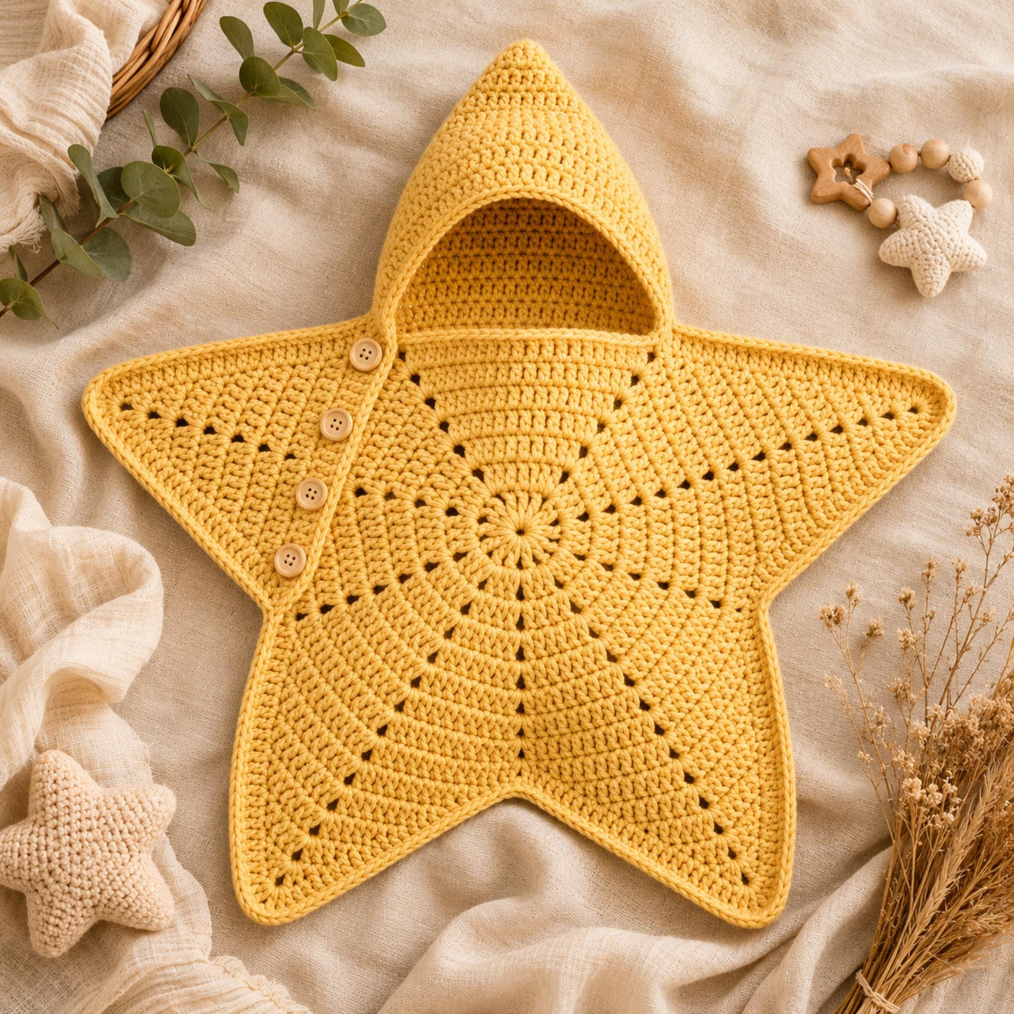 Crochet Star Baby Bunting Pattern PDF | Newborn Cocoon Sleep Sack