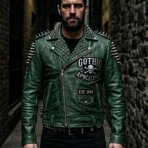 Goth Leather Jackets - Etsy