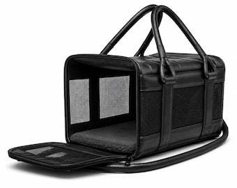 Bolso transportador de lujo de piel para gatos y perros pequeños, bolso de mano de diseño transpirable de malla para mascotas, bolso de viaje para cachorros