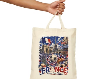 Bolso de mano con póster vintage de la selección francesa de fútbol / Torre Eiffel de fútbol de París