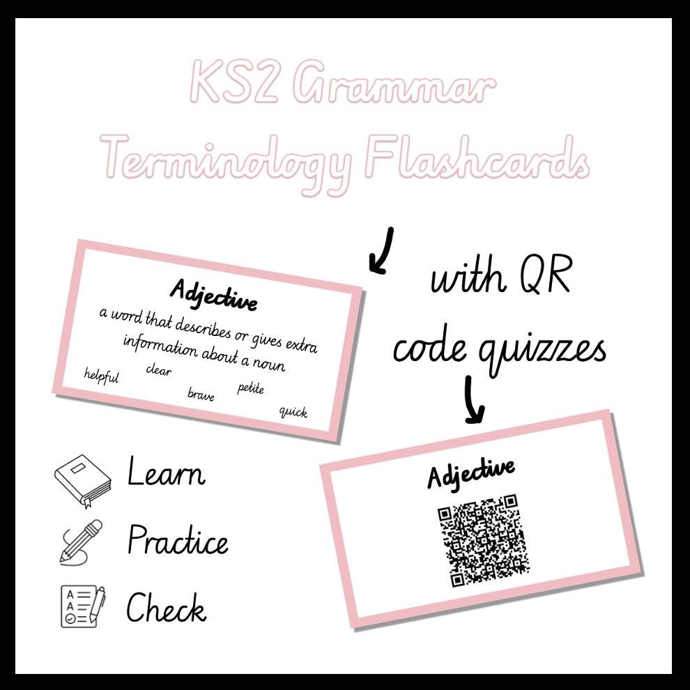Key Stage 2 Grammar Flashcards With QR Code Quizzes - Etsy