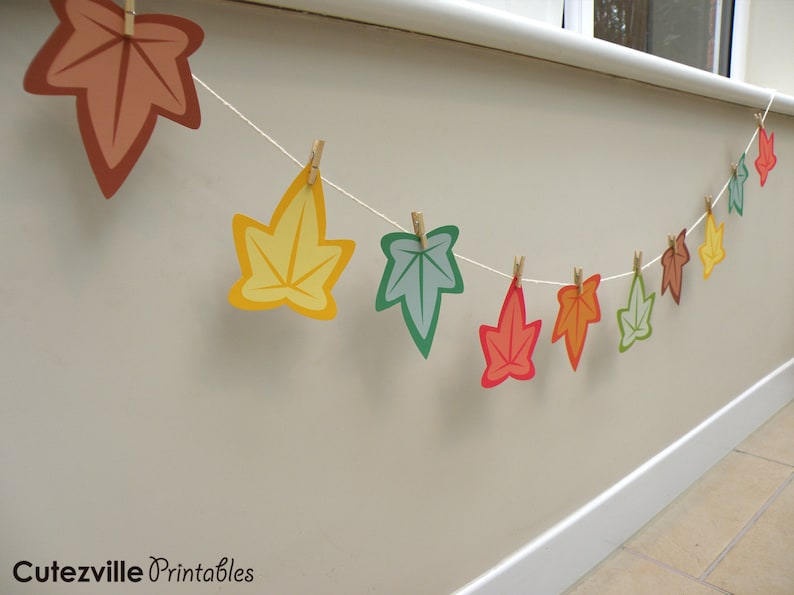 PDF Printable Autumn / Fall Leaves Garland - Great for Halloween ...