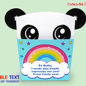 Panda, Favor, Candy, Gift Box - Editable Text Printable PDF - INSTANT ...
