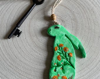 Whimsical secret garden handle hare