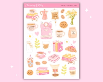 Coffee Lover Deco Planner Stickers | Coffee Journal Stickers | Cute Coffee Sticker Sheet | Memory Planning Stickers
