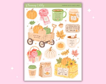 Pumpkin Patch Large Deco Sticker Sheet | Autumn Planner Stickers | Fall Pumpkin Stickers | Journal & Memory Planning