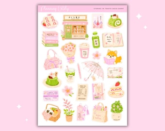 Stories in Tokyo Deco Planner Stickers | Tokyo Journal Stickers | Japan Sticker Sheet | Memory Planning Stickers