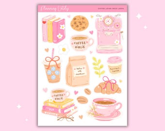 Coffee Lover Large Deco Planner Stickers | Coffee Journal Stickers | Cute Coffee Sticker Sheet | Memory Planning Stickers