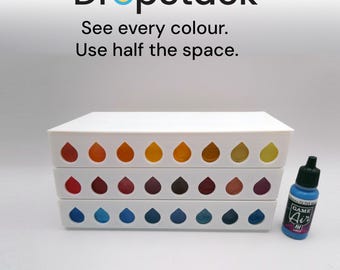 DropStack Plus: Estante para 24 pinturas / Organizador apilable para Vallejo y Army Painter (Miniature Hobby)