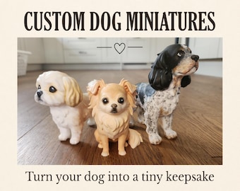 Escultura miniatura de perro personalizada / Modelo de mascota pintado a mano a partir de fotografías