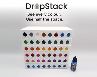 DropStack Studio: Estante para guardar 48 pinturas / Organizador apilable para Vallejo y Army Painter (Miniature Hobby)