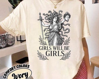 Medusa Graphic Tee: Feminist Greek Mythology Comfort Colors Shirt