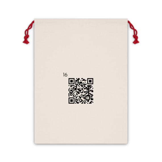 QR Code Drawstring Bag | Personalized Numbered Canvas Gift Bag