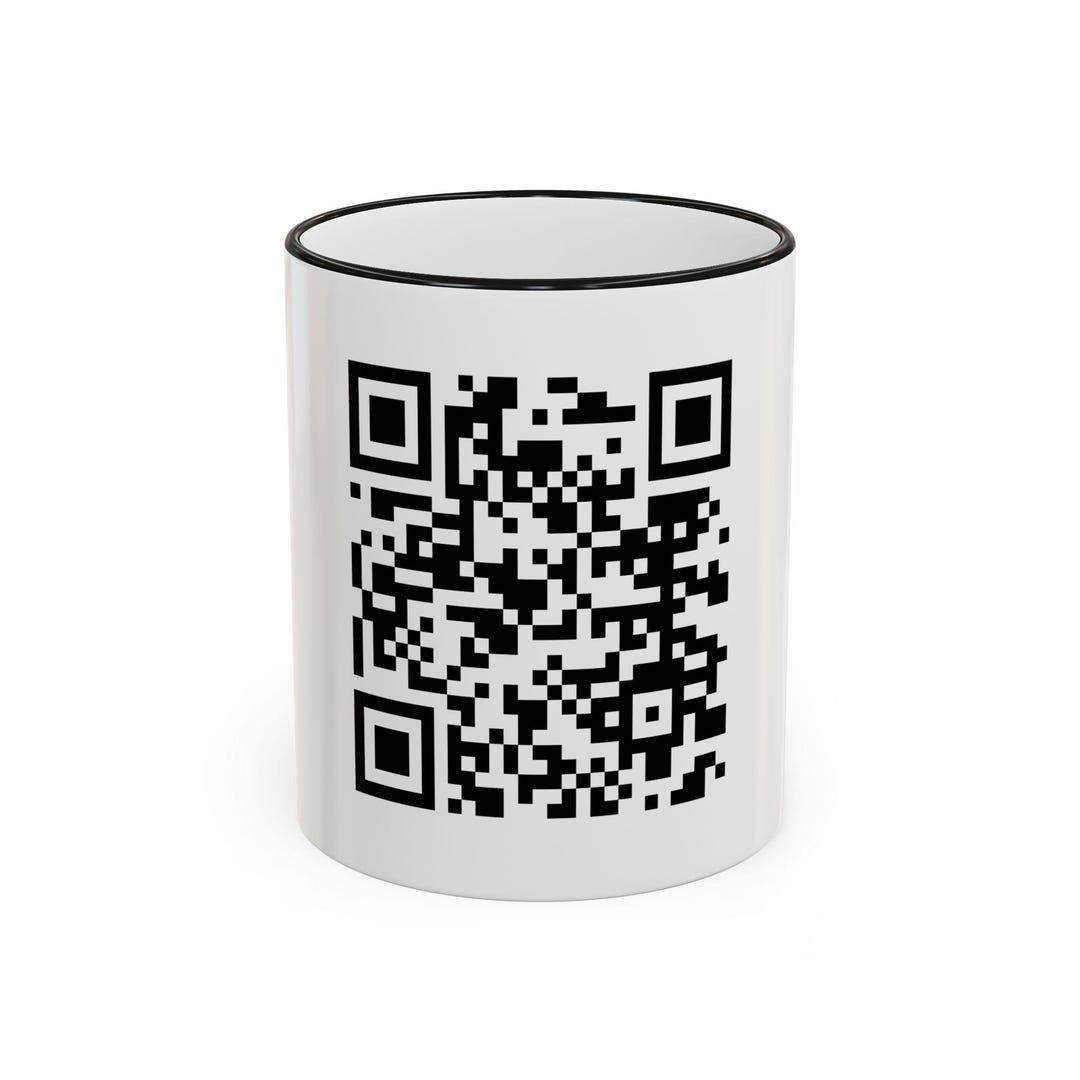 QR Code Mug | Accent Rim and Handle Ceramic Coffee Cup, 11oz or 15oz - Etsy