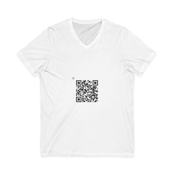 QR Code V-neck Tee | Minimalist Tech Shirt