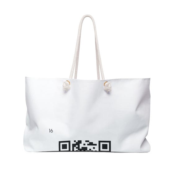 QR Code Weekender Bag | Minimal Tech Travel Tote