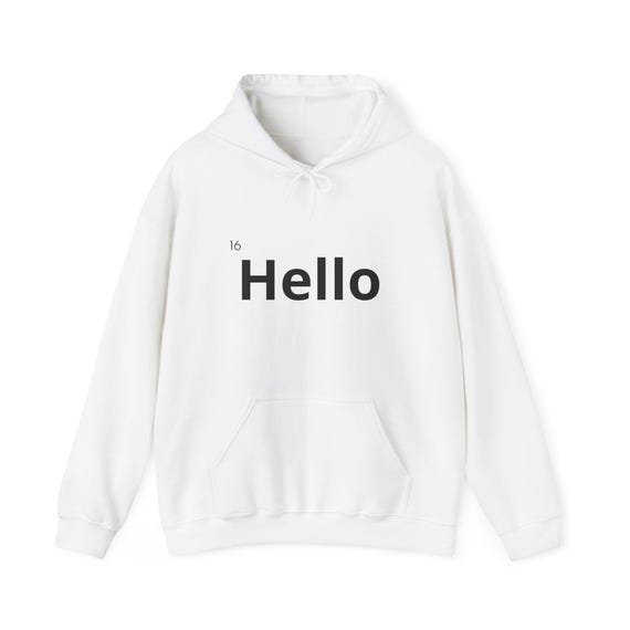 Hello Minimal Typography Hoodie | Simple Text Sweatshirt