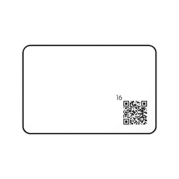 Minimal QR Code Desk Mat | Number 16, White Background