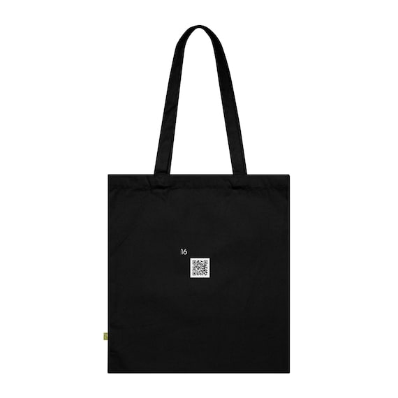 Minimal QR Code Tote Bag 16| Organic Cotton Tote