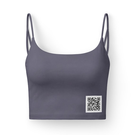 QR Code Crop Top Bra | Women's Luxe Bra with Back Number