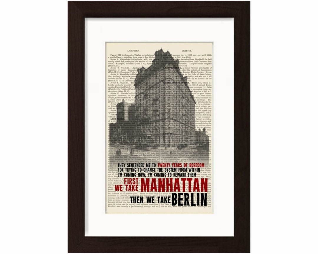 Leonard Cohen First We Take Manhattan , Then We Take Berlin Print on Upcycled Vintage Page Etsy