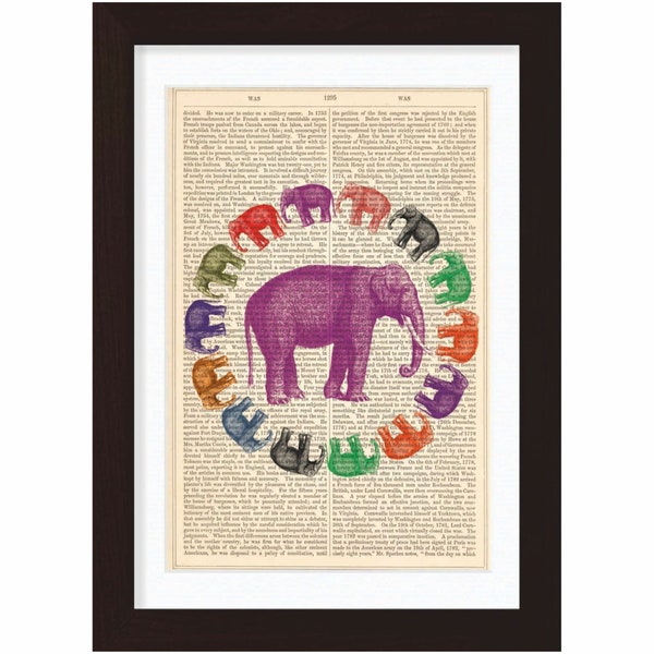 Elephant Dictionary Etsy