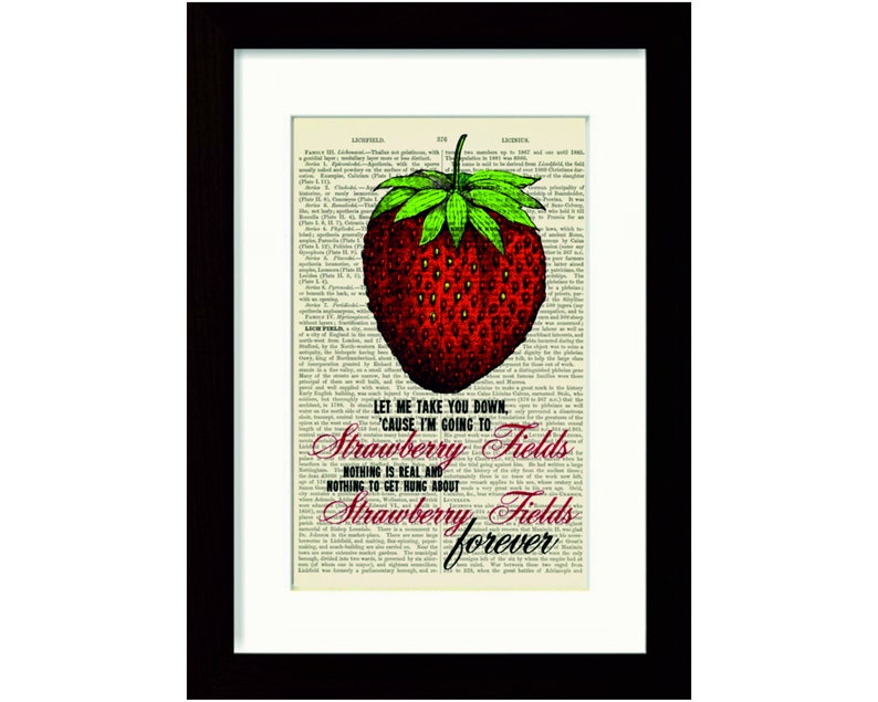 The Beatles Strawberry Fields Forever Song Lyrics print on Etsy France