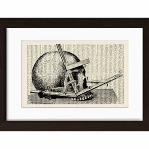1870s antique craniometer and goniometer Landscape Print on vintage upcycled page mixed media digital image 1