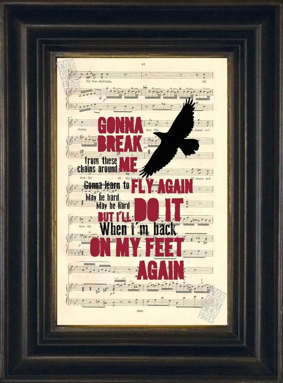 Items similar to Michael Bolton Back On My Feet Again Song Lyrics print
