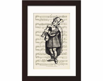 1637 Piper Illustration  on Recycled 1920's Sheet Music page