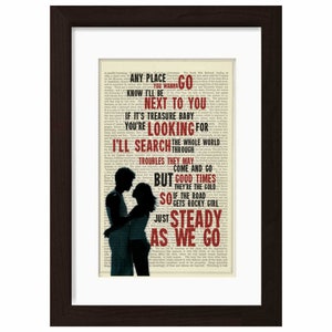 Dave Matthews Band Steady as We Go Song Lyrics print on upcycled Vintage Page