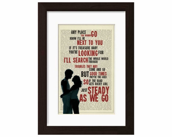 Dave Matthews Band Steady as We Go Song Lyrics Print on Upcycled Vintage  Page - Etsy