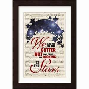 Oscar Wilde Looking at the Stars Quote Print on Recycled Sheet Music Mixed Media Digital Print page