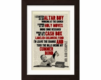 Warren Zevon Mr. Bad Ejemplo canción letra Impresión en upcycled Vintage diccionario Page arte de medios mixtos