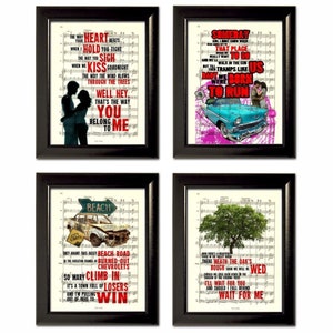 Bruce Springsteen Set of 4 Song Lyric Prints on Music Sheet Pages mixed media the boss visual juke box Bruce Springsteen Set of 4 Song Lyric Prints on Music Sheet Pages mixed media the boss visual juke box Bruce Springsteen Set of 4 Song Lyric Prints on Music Sheet Pages mixed media the boss visual juke box Bruce Springsteen