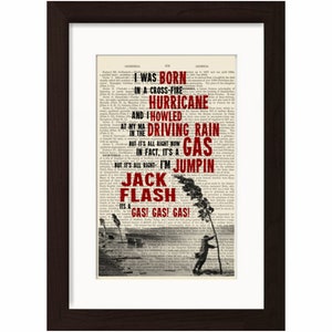 Jumping Jack Flash Song Lyric Print on Upcycled Vintage Guide to Music Page - Etsy