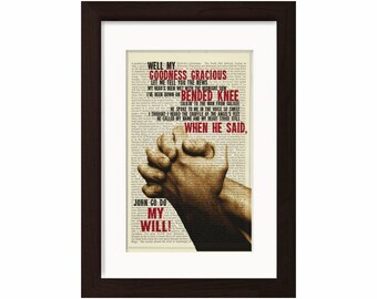 Johnny Cash Gott wird Schneiden Sie unten Song Lyric Print auf Upcycled Vintage Page