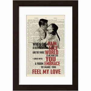 Garth Brooks Bob Dylan Adele Make You Feel My Love  Song Lyrics print on upcycled Vintage Page