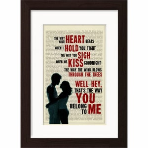 Bruce Springsteen The Way song lyric print on upcycled Vintage Page mixed media  digital