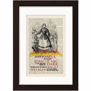 Leonard Cohen Joan of Arc lyric on upcycled Vintage Page