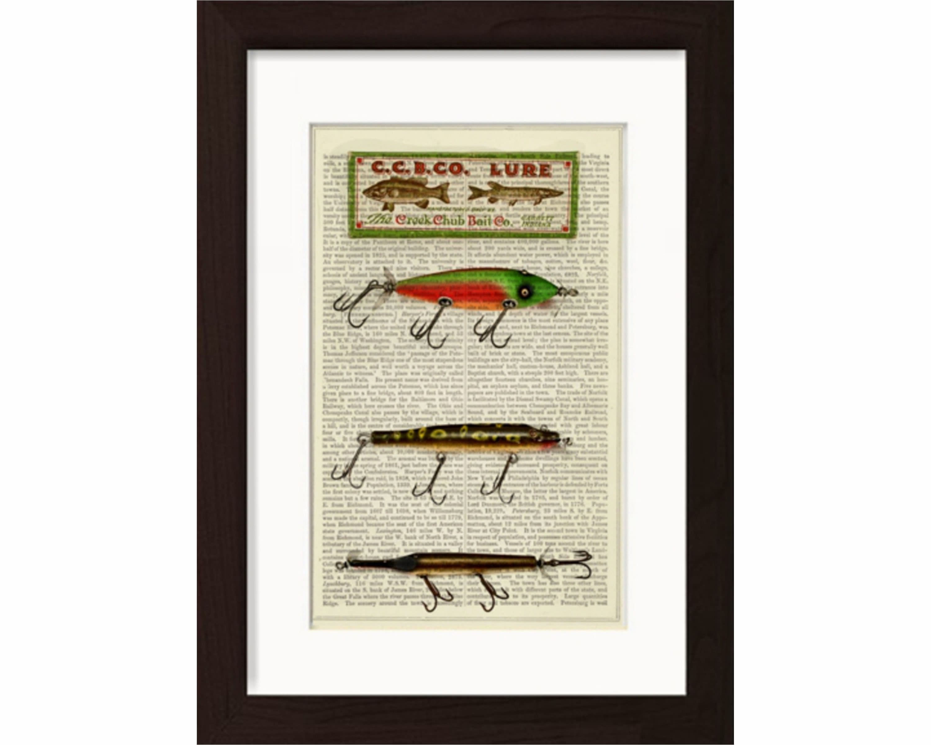ccb company lures tin fishing sign The Creek Chub Bait Co. Vintage Look Reproduction 8x12 Metal 8121818 : Sports & Outdoors Creek Chub Bait Company Vintage