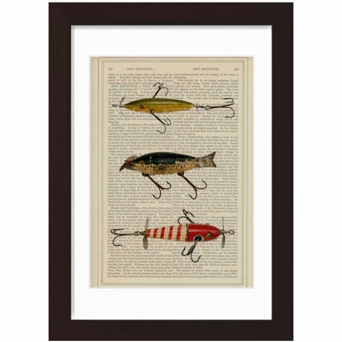 Mackerel 5 Altered Art Print on Vintage Repurposed Dictionary Etsy