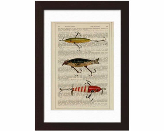 Creek Chub Bait Company Vintage Fishing Lure Print 3 on Repurposed