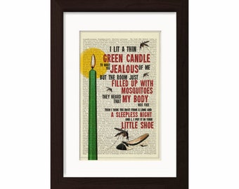 Leonard Cohen Uno de nosotros no puede estar equivocado canción letra impresión en upcycled Vintage francés Inglés Diccionario Página