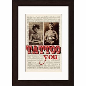 Tattoo You antique  Print on upcycled Vintage Page