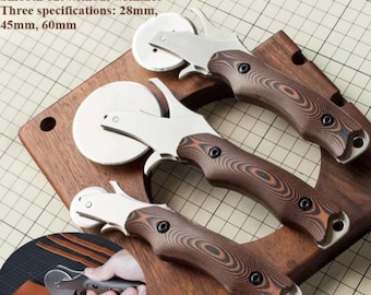 Professional Leather Strip Cutter, Stainless Steel Rotary Cutting Tool for Soft Leather, Fabric & DIY Sewing Projects