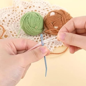 Bent Tip Tapestry Needles, Big Eye Yarn Weaving Needles for Knitting, Crochet & Sewing, Curved Darning Needles DIY Craft Tools