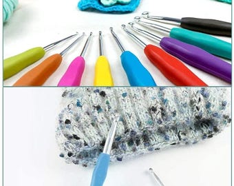 Crochet Knitting Needles Kit with Storage Bag, Large Eye Needles for Weaving Tool Set
