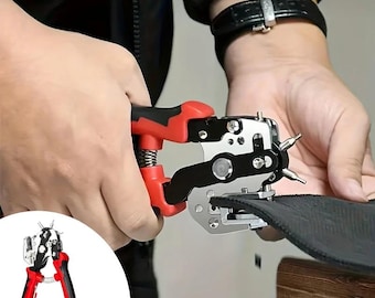 Multi-Function Leather Hole Punch Pliers | DIY Craft Tool for Belts, Straps, Repairs